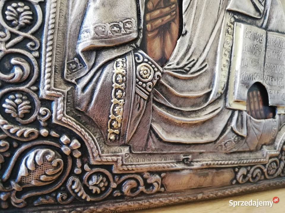 Piękna Ikona Jezusa Chrystusa Pantokrator Antyki, Sztuka, Kolekcje Łódź