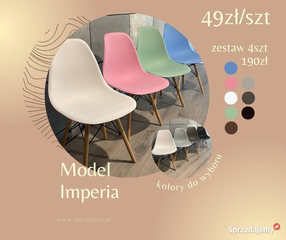 Krzesło plastikowe 49 różne kolory Meble