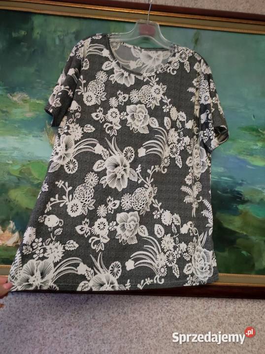 bluzka koszulka top tshirt kwiaty elastyczna Bluzki i koszule Kielce