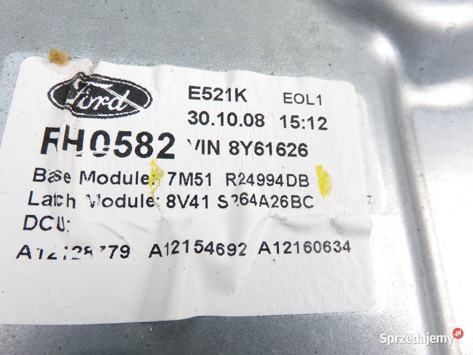 PODNOŚNIK SZYBY PRAWY TYLNY FORD KUGA I osobowe