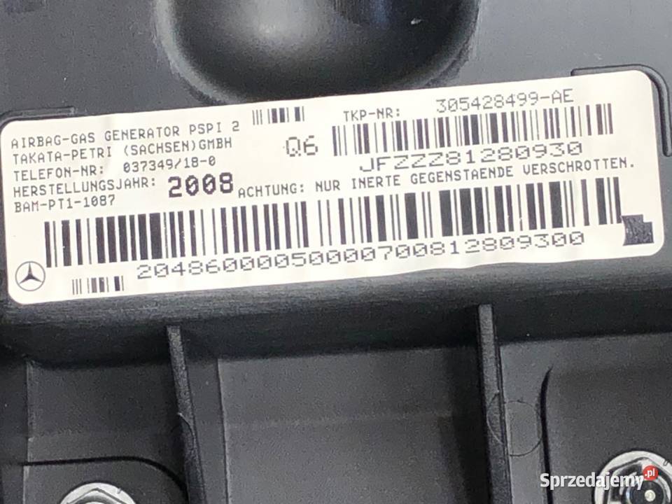 KOKPIT Z PODUSZKĄ PASAŻERA MERCEDES S204 osobowe sprzedam