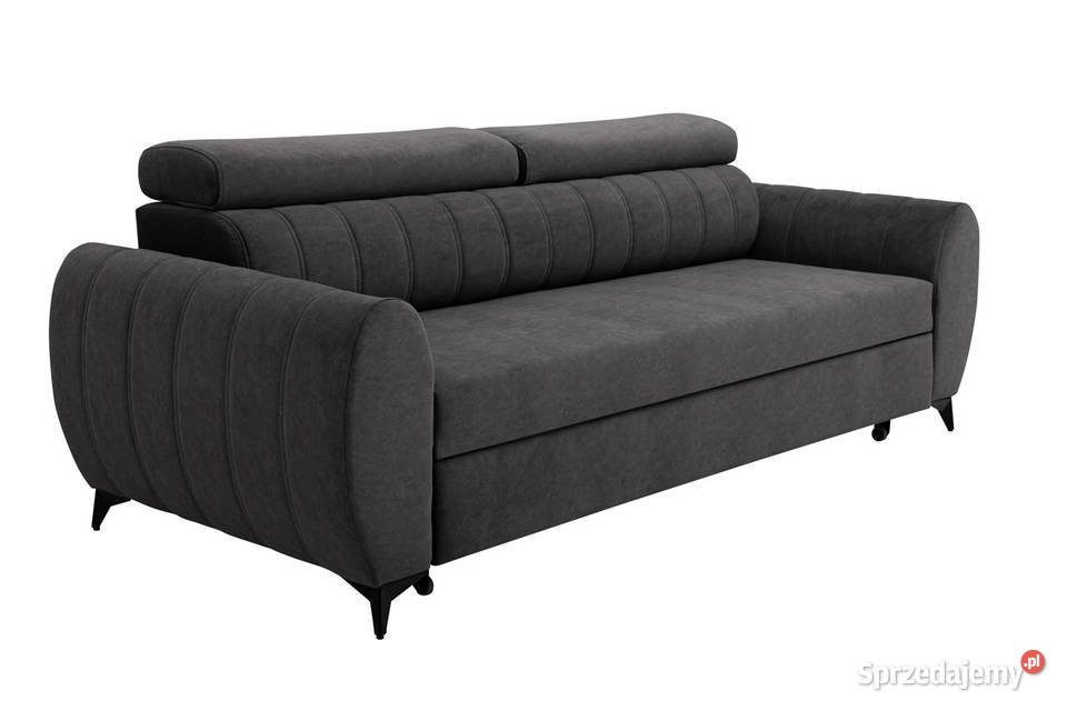 Sofa tapicerowana rozkładana ciemna z funkcją Sofy i kanapy Rzeszów