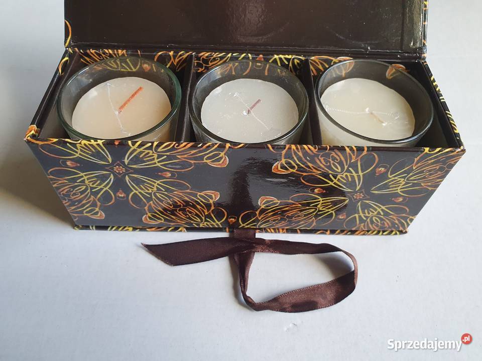 Świeczka komplet 3 sztuki beżowy śląskie