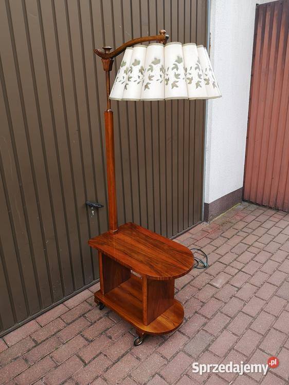 Lampa Stojąca Art Deco Renowacji Orzech Stara Swarzędz
