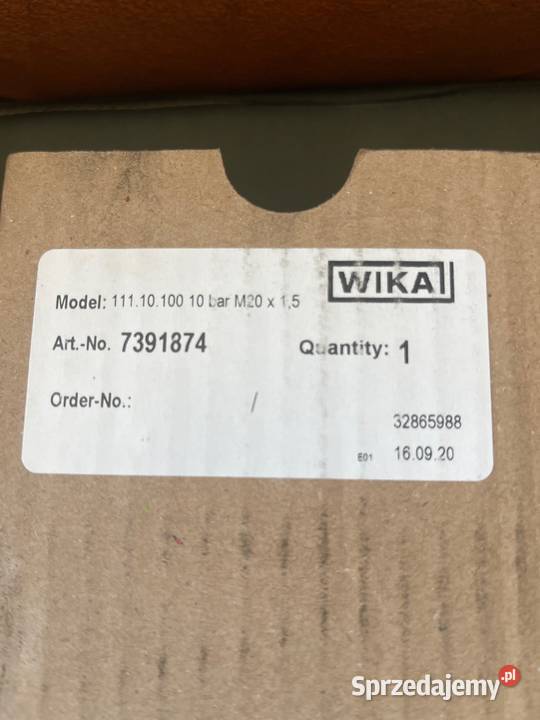 Manometr Wika 10 bar 11110100 M20x15