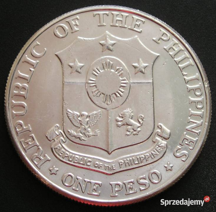 FILIPINY 1 PESO 1967 BATAAN SREBRO Numizmatyka Łódź