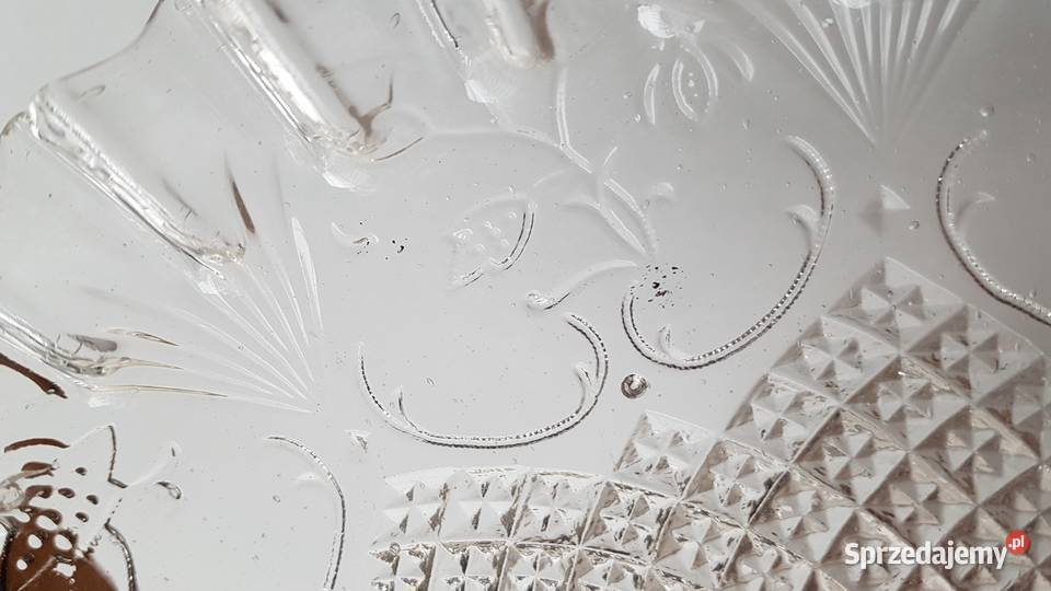 Stara patera owocarka z falbanką stare szkło Dąbrowa Górnicza