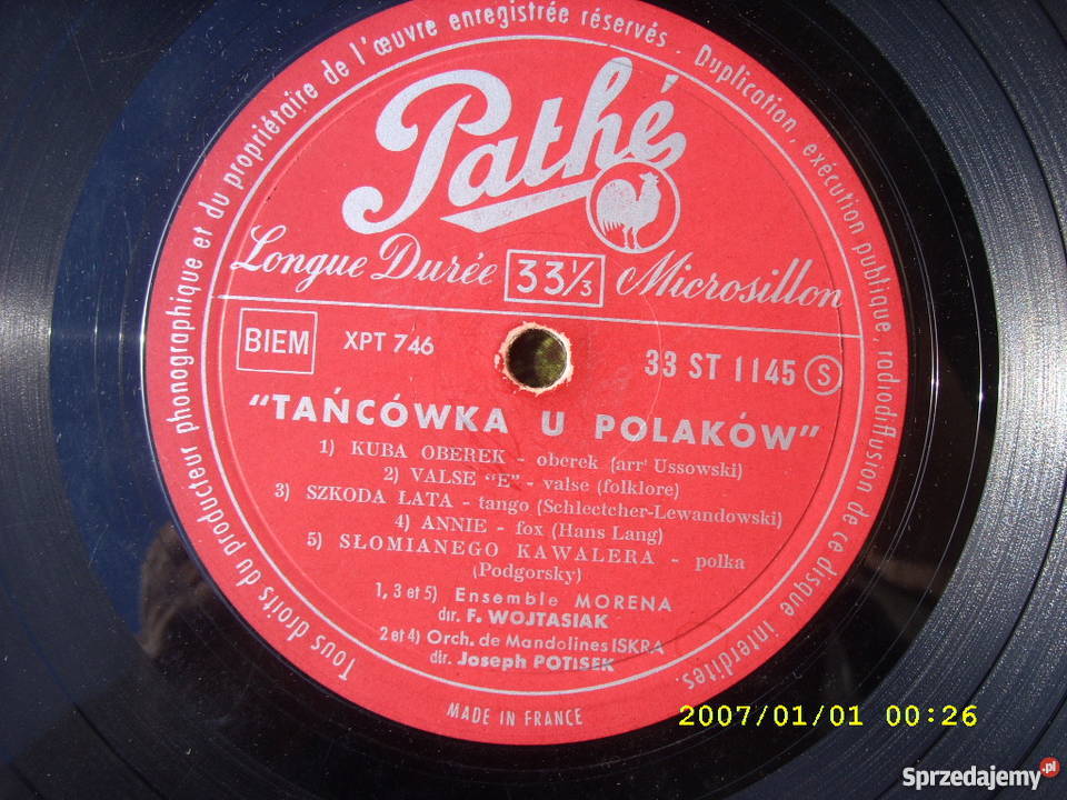 WINYL TANCOWKA U POLAKOW PATHE FRANCE 10 33 OBR Wołów