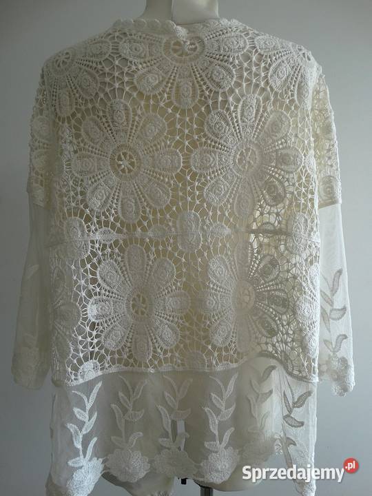 Kimono Tunika Plażowa Ażurowa Szydełkowa Łomża