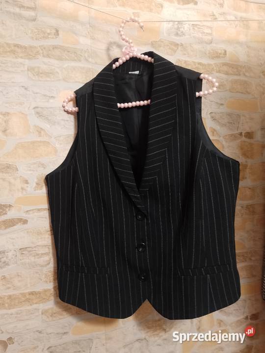 4244 XLXXL Biznesowa kamizelka garniturowa z czarny