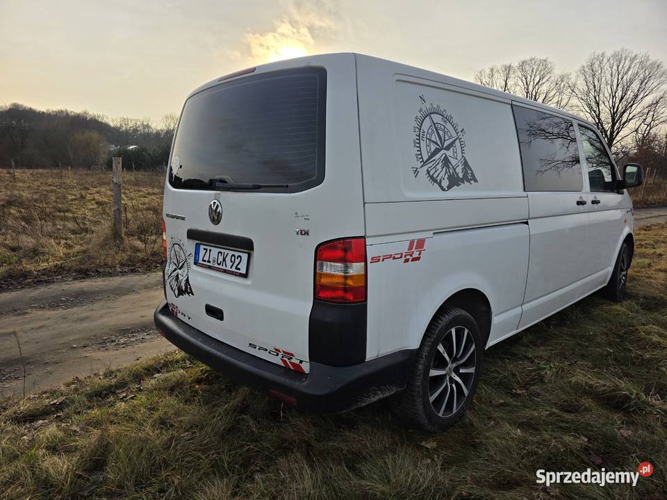 Vw transporter long t5 25tdi zabudowa kamper Lubin sprzedam