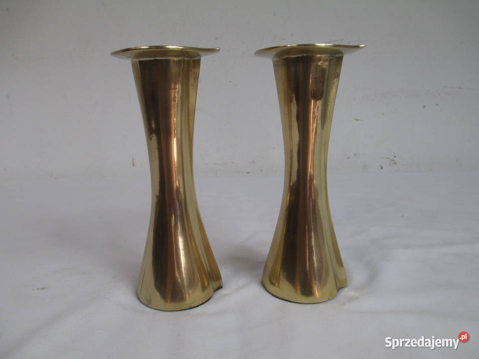 Dwa mosiężne świeczniki Lublin