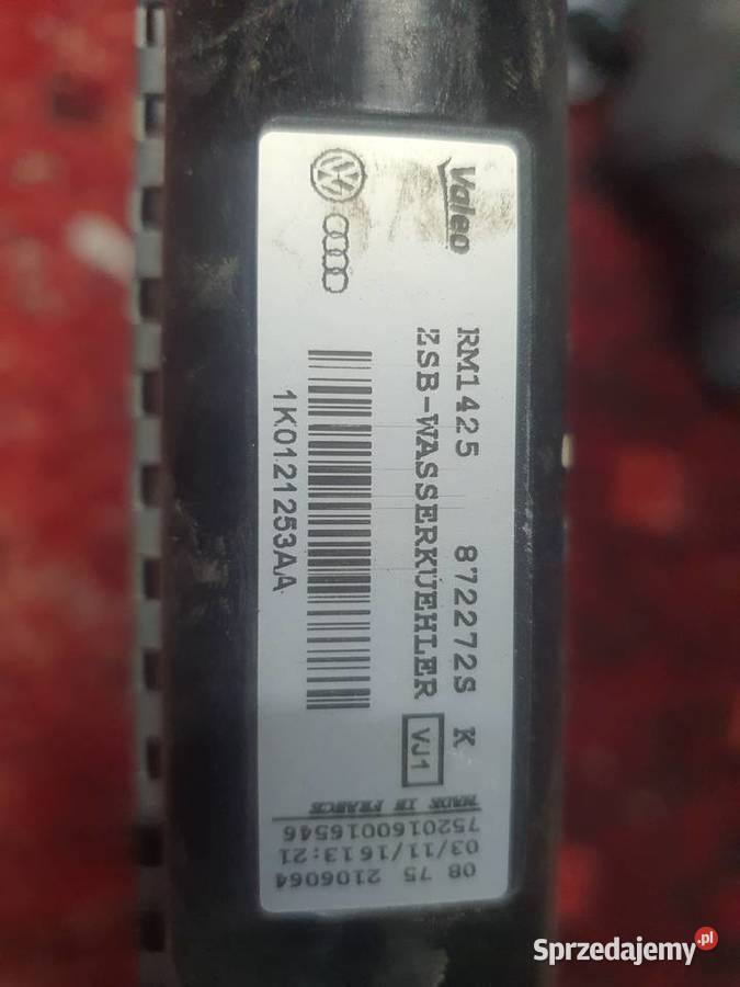 Chłodnica wody 1K0121253AA VW AUDI SEAT SKODA warmińsko-mazurskie