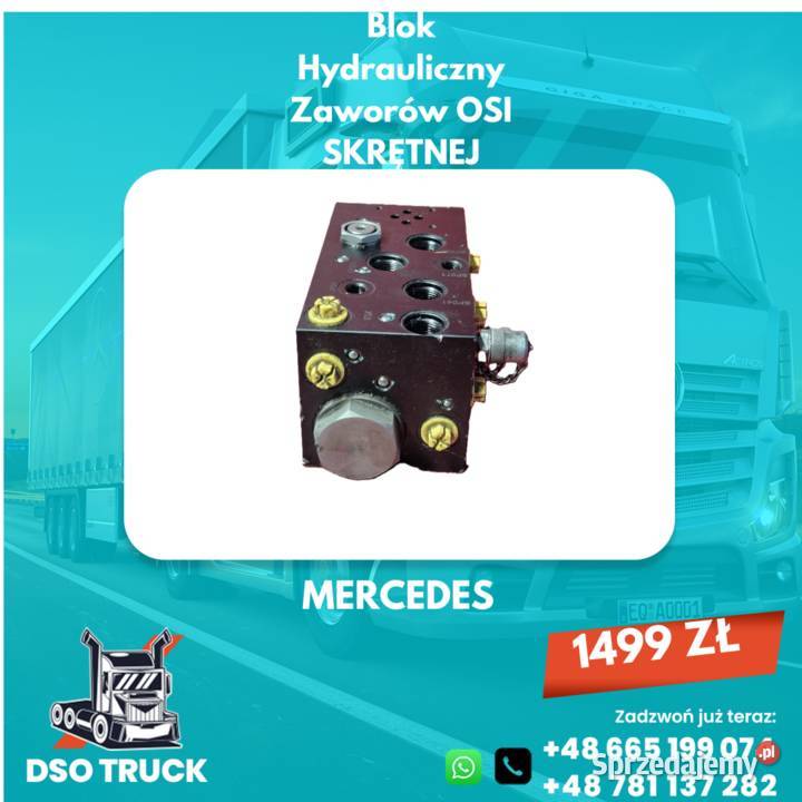 Blok Hydrauliczny Zaworów OSI SKRĘTNEJ Mercedes ciężarowe Części samochodowe Zawichost