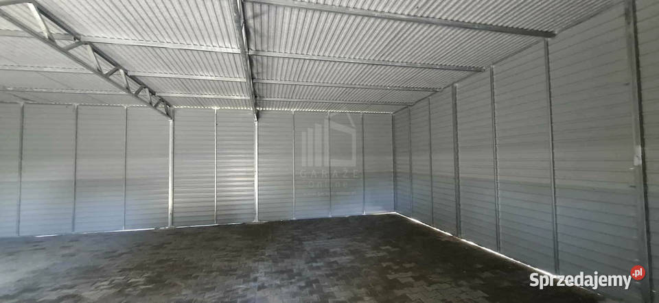 Hala garaż blaszany 8x9m 2 x brama dwuskrzydłowa