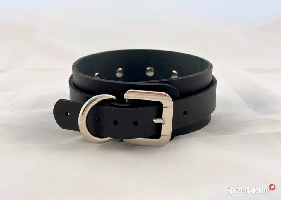 Choker z uchwytem skóra naturalna Chokery śląskie Katowice