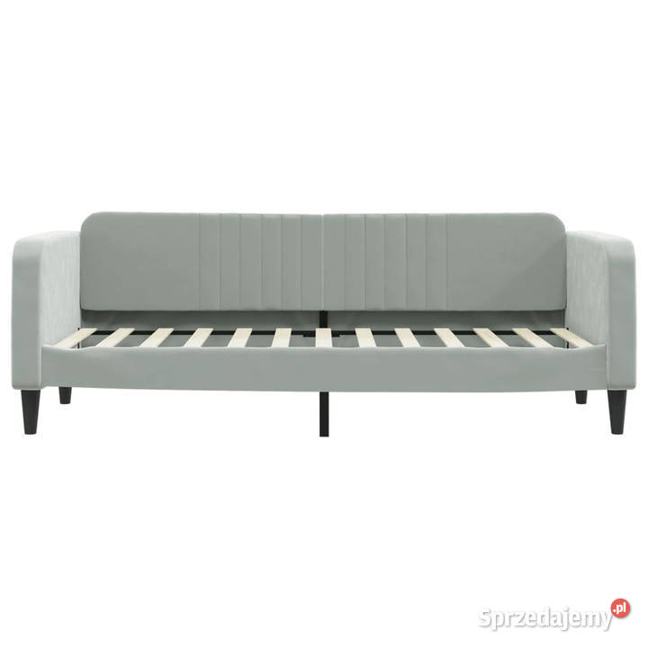Sofa rozsuwana jasnoszara aksamit 80x200 75cm Warszawa