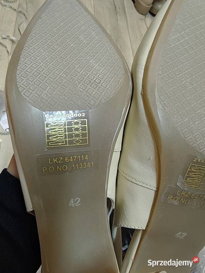 42 Real Leather Skórzane czółenka wieczorowe z Kraków sprzedam