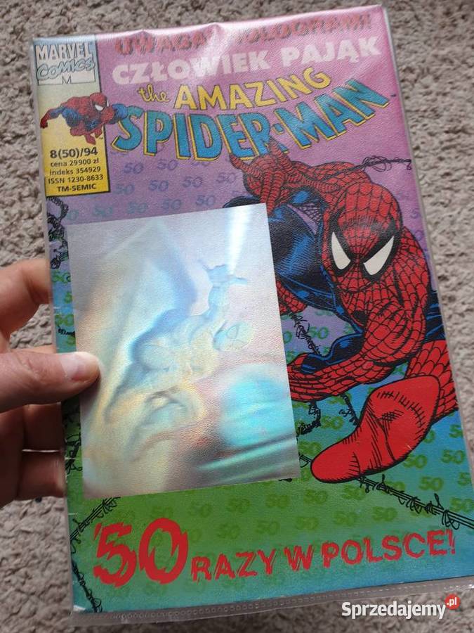 SpiderMan 85094 TM Semic z HOLOGRAMEM Rok wydania 1994 Gdynia