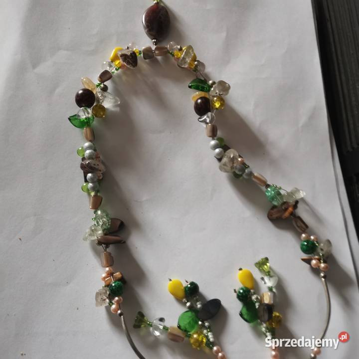 Naszyjnik kolczyki fluoryt agat smoczy szklo Częstochowa