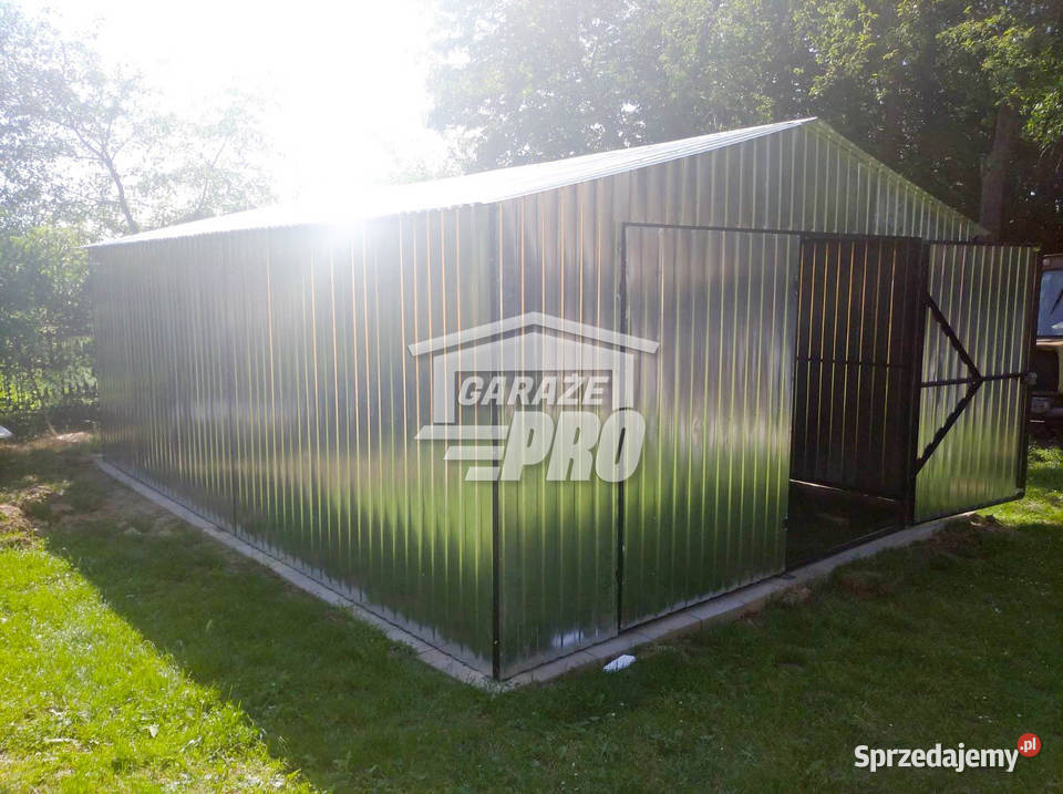 Garaz blaszany 4x6 Brama ocynk dwuspad GP186 podkarpackie Łańcut