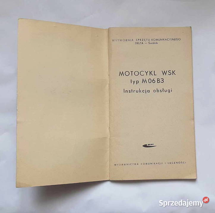 MOTOCYKL WSK TYP M06 B3 instrukcja obsługi Pozostałe Łódź