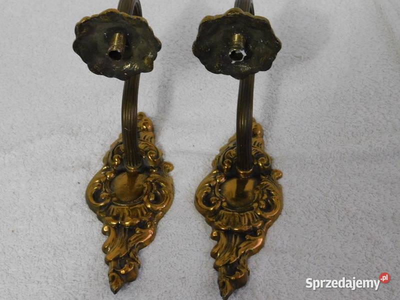 Świeczniki kinkiety mosiężne na ścianę 2 346