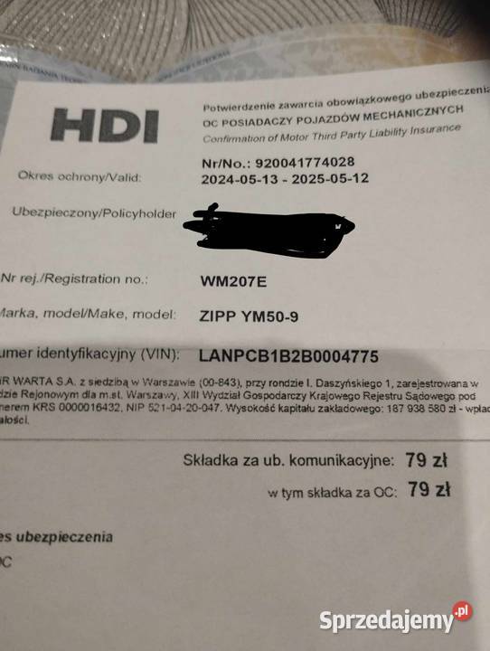 Motorower Zipp YM509 lubelskie Anonin