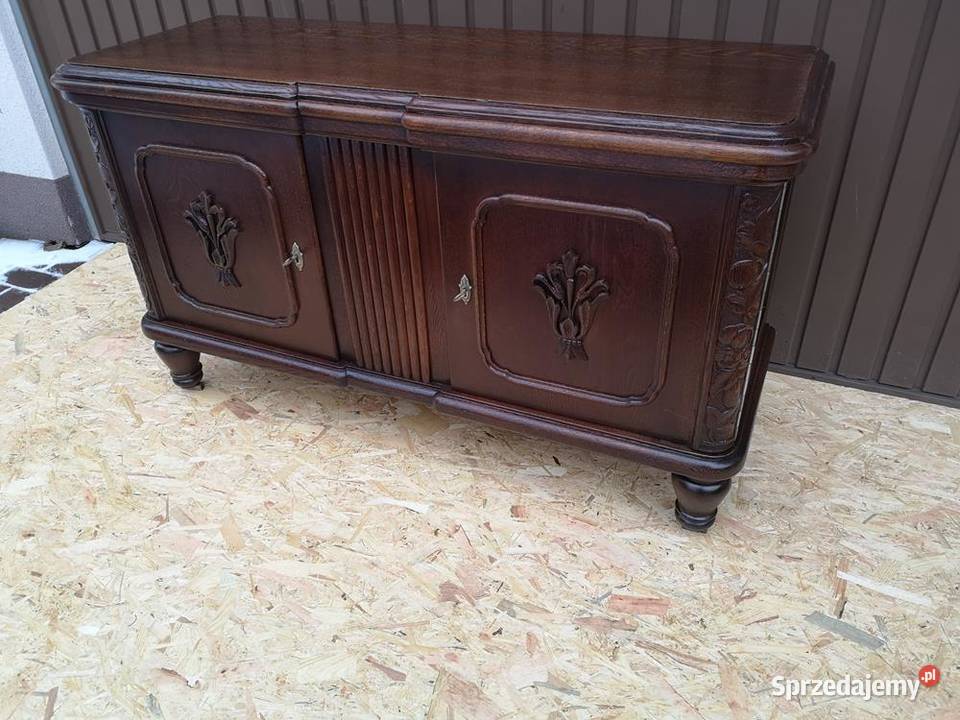 Komoda Niska RTV Dębowa Zgrabna Stara Antyk wielkopolskie Swarzędz