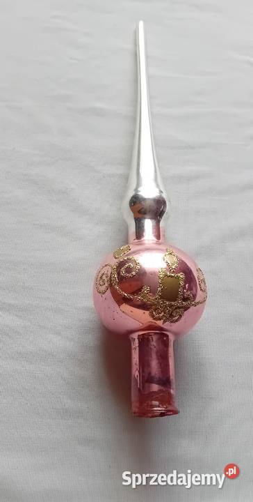 Szpic na choinkę zdobiony szklanym brokatem 27 Koźminek