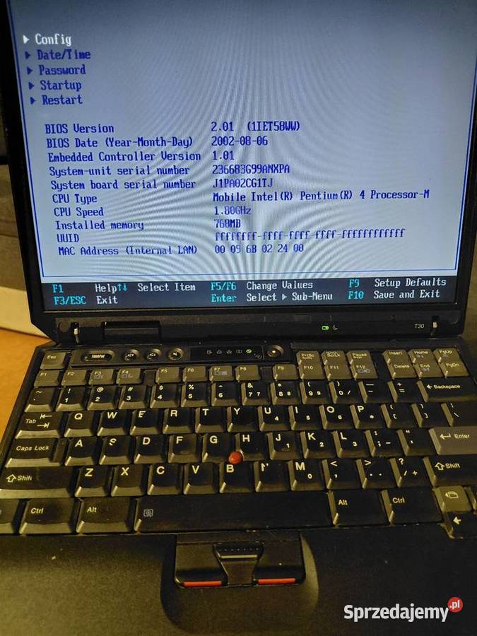 Ibm thinkpad T30 type 2366 Grodzisk