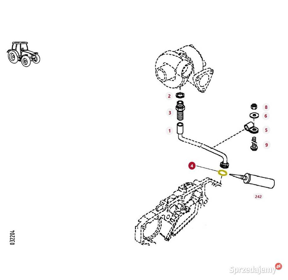 Oring przewodu olejowego Fendt F119200090180 Silnik i osprzęt