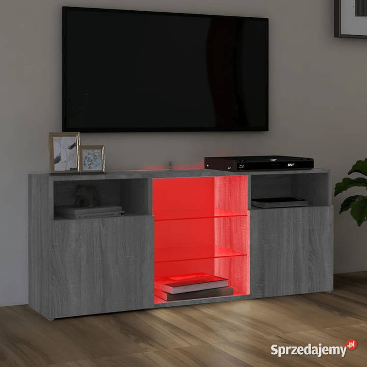 Szafka TV z oświetleniem LED szary dąb sonoma Warszawa