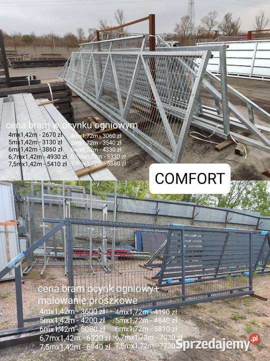 Brama przesuwna COMFORT tani transport cała Kielce
