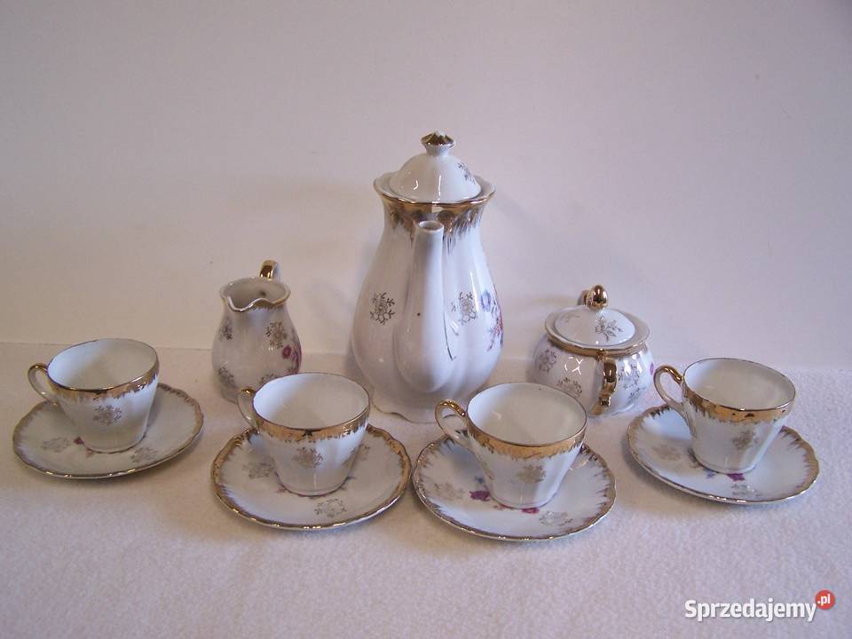 Porcelanowy serwis bukiety kwiatów z bogatym