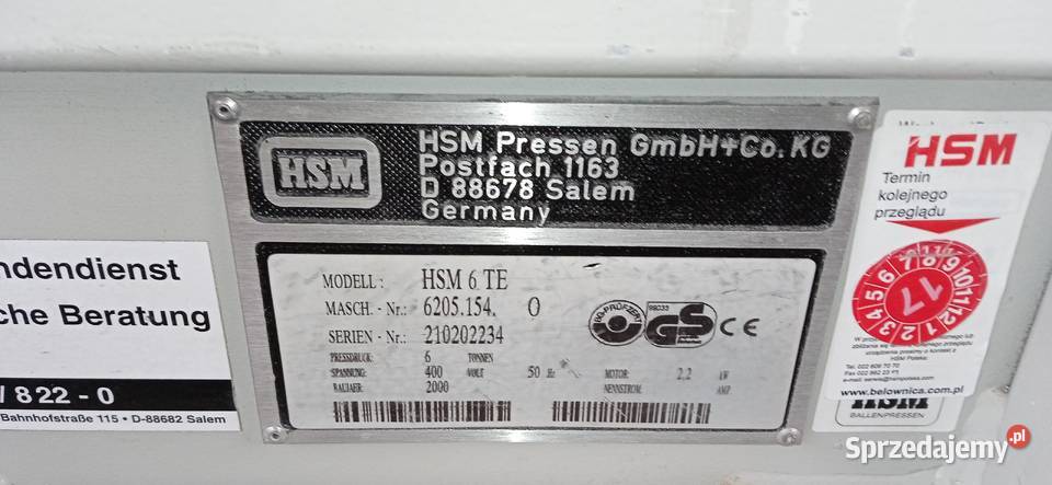 Niszczarka HSM FA400CC z belownicą HSM 6TE Pozostałe Łódź