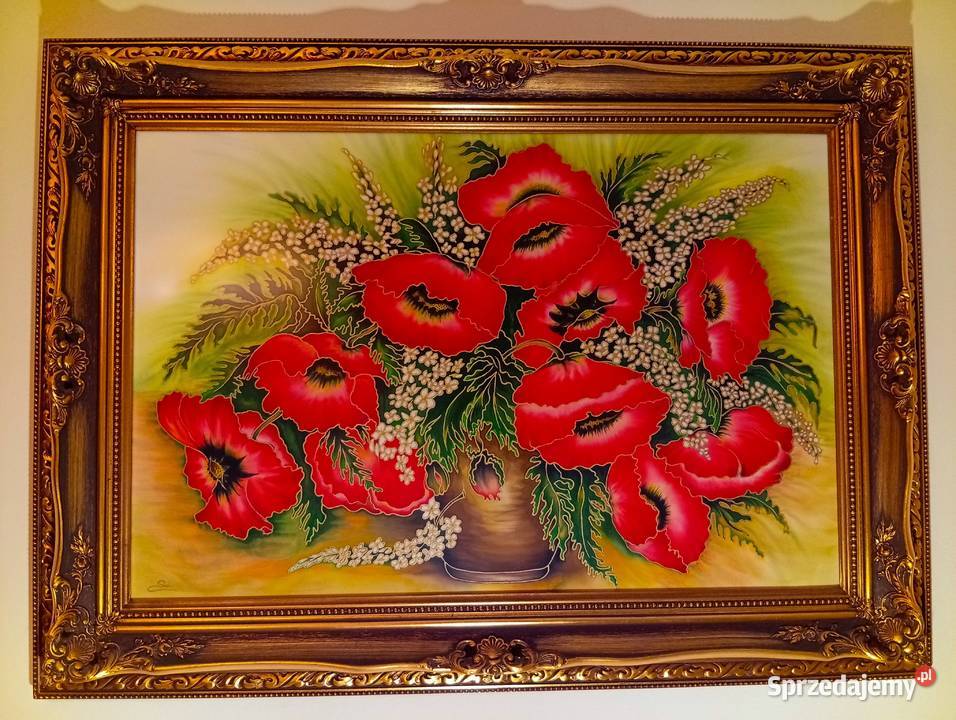 Obraz maki malowane na jedwabiu Starogard Gdański