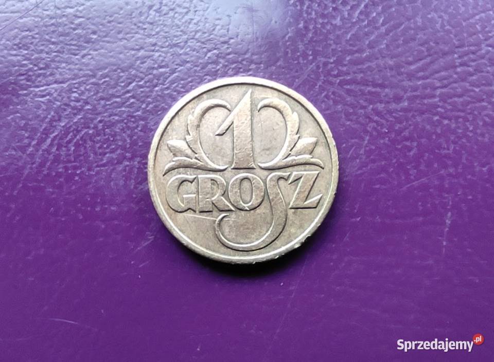 Moneta II RP 1 grosz 1939 Brąz Rzadka Piękna
