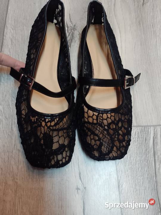 40 Czarne koronkowe baleriny wieczorowe z czarny Kraków