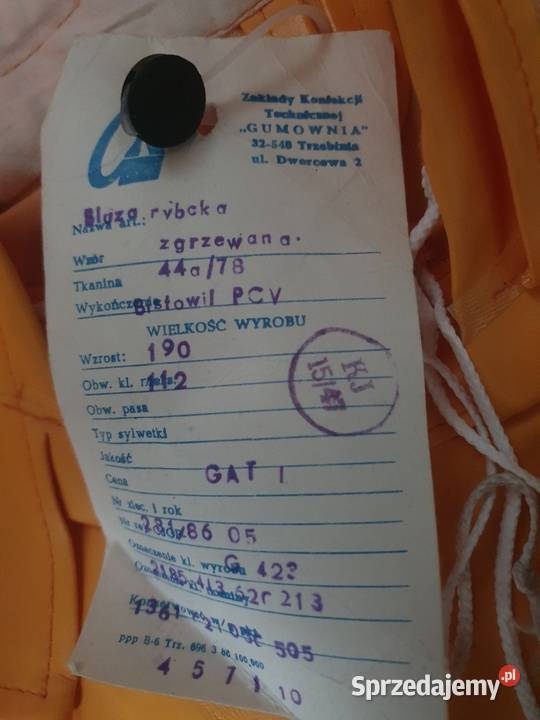 Sztormiak ubranie rybackie Polskie zgrzewane Solnica