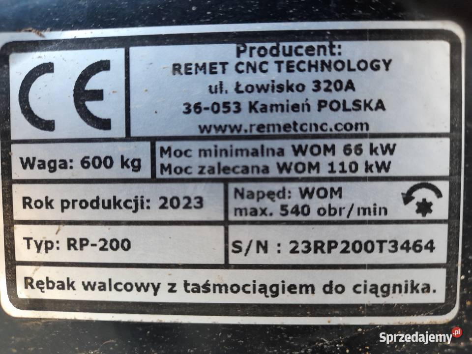 Sprzedam Rębak walcowy RP200 Pozostałe