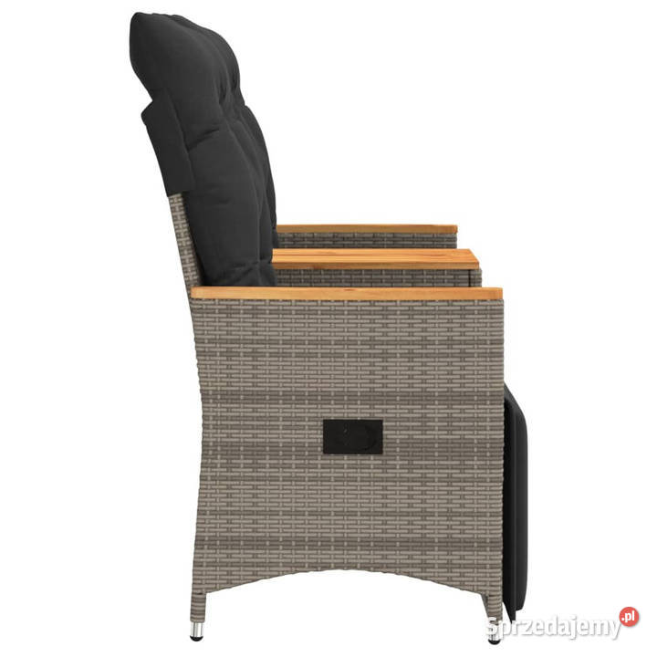 Rozkładana sofa ogrodowa 2 os ze stolikiem szara mazowieckie Warszawa