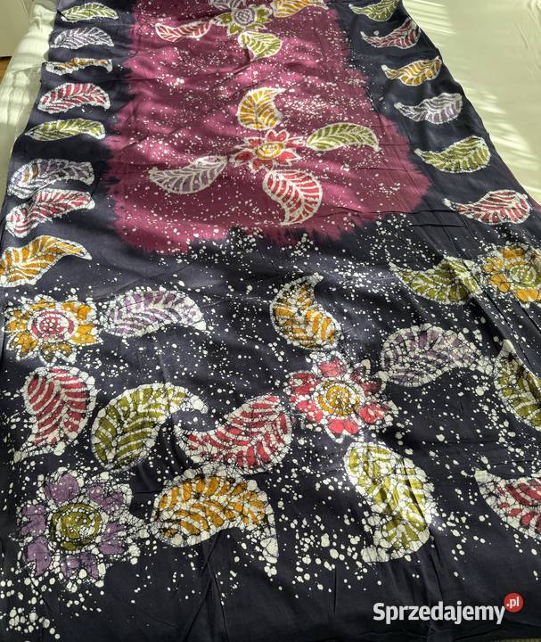 Sari tradycyjny batik ze Sri Lanki z cieniutkiej