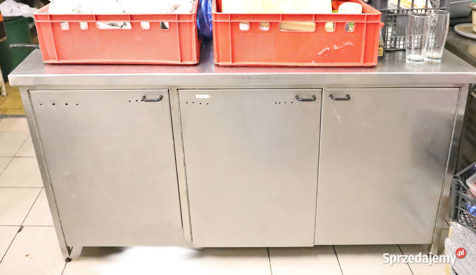 Stół gastronomiczny z półkami szafa robocza z