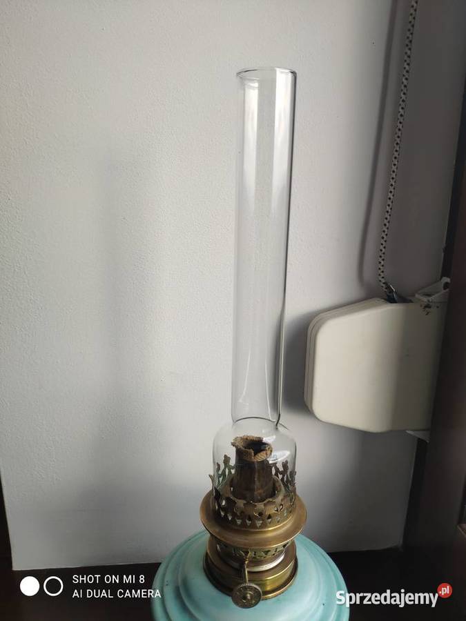 Stara francuska porcelanowa lampa naftowa 34 Kraków