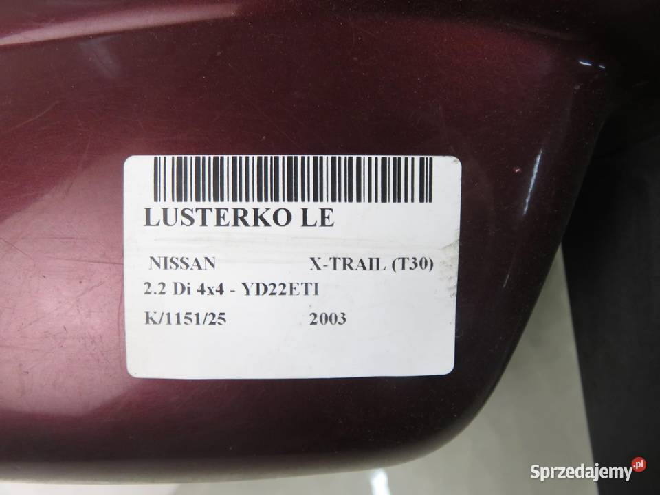 LUSTERKO LEWE NISSAN XTRAIL T30 5 PIN EUROPA Lusterka zewnętrzne Lusterka zewnętrzne