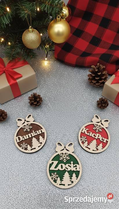 Drewniana bombka na choinkę z imieniem Lublin