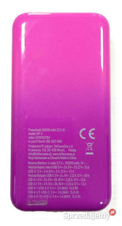 Powerbank HP5 20000mah 225W warmińsko-mazurskie Elbląg