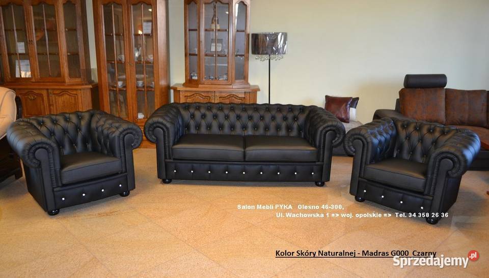 Nowa Kanapa Chesterfield SKÓRA NATURALNA Do Sofy i kanapy Lubliniec sprzedam