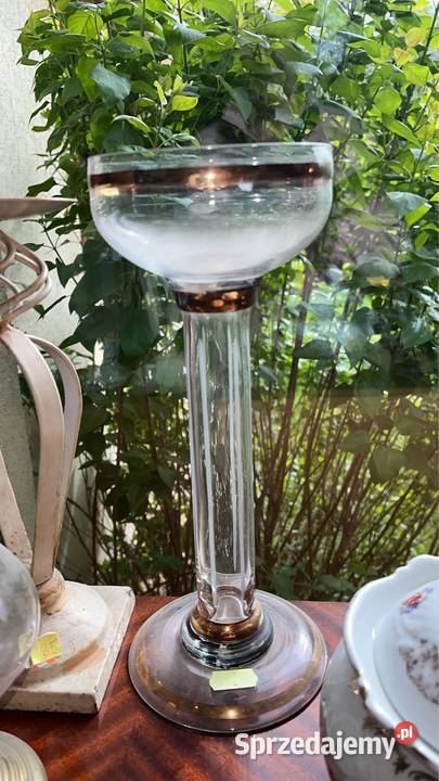 Świecznik Mosiądz i szkło Gdańsk